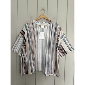 NWT Kowtow Library Tee L Large Short Sleeves Oversized Crew neck Library Stripe